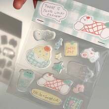 1 Sheet Cat Life Jelly Stickers, Cute 3D DIY Phone Case, Scrapbooking Stickers - Multicolor - View 3