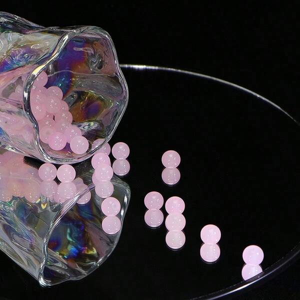 Pink Agate Loose Beads, Pink Crystal Semi-Finished Components, Glass Jade DIY Handmade Bracelet & Necklace Accessories