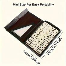 28pcs Wooden Domino Set - Push And Drop Board Game, Suitable For Outdoor Camping And Travel, Classic Black And White Dominoes With Storage Box, Outdoor Game | Classic Board Game | Durable Wooden Structure, Fun Tabletop Game, Domino Toy, Outdoor Camping Travel Game, Wooden Box Black Domino Table Game, Suitable For Family Entertainment And Party Games