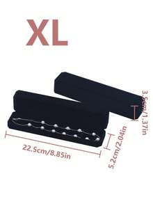 1pc Black Velvet Jewelry Box, Ring Bracelet Accessory Packaging Box, Earring Necklace Bangle Jewelry Case - Black - View 5