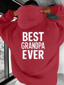 Mejor Conjunto de Abuelo - Sudadera Casual de Talla para Hombre con Estampado Mejor Abuelo, Sudadera Roja, Adecuada para Amantes de Abuelo, Sudadera de Abuelo, Talla - Negro - Ver 4