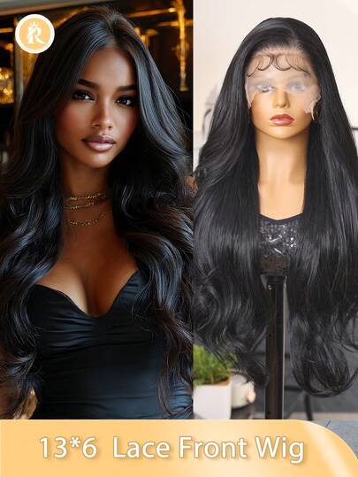 Women's Christmas Gift, Christmas Decoration, Christmas Gift, Wig, 13X6 Lace Front Wig, Synthetic Fiber Wig, 30 Inch Orange Wavy Extra Long Wig With Baby Hair, Anti-Shedding Wig, Fully Machine Made, Suitable For Daily Gatherings, High Quality Women's Natural Beautiful Soft Synthetic Fiber Wig