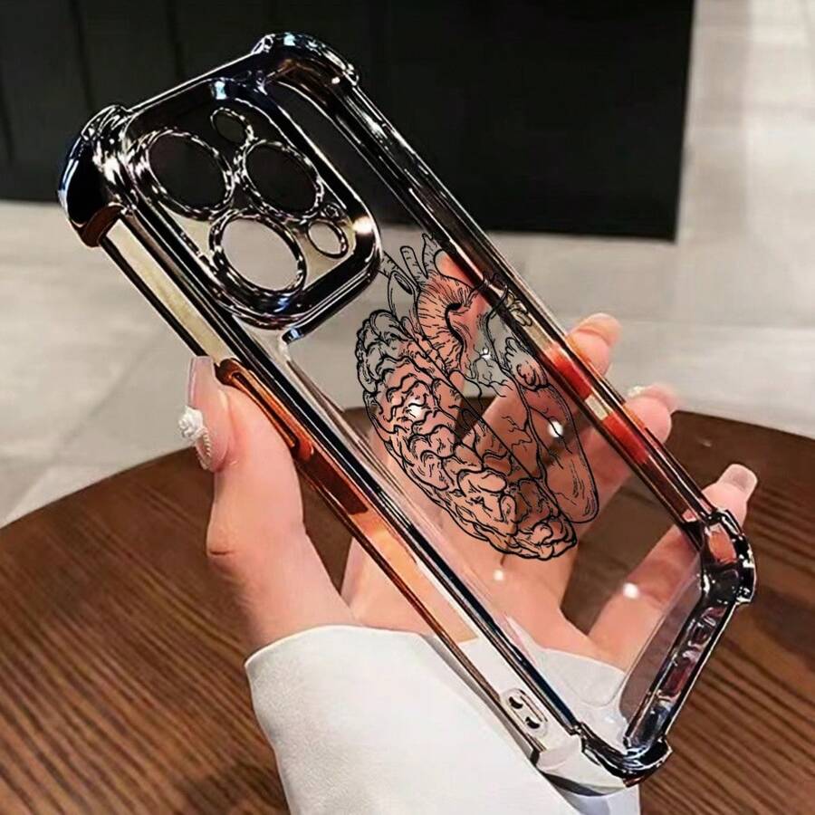 Una funda de teléfono diseñada con cerebro y corazón, elegante y simple, funda de protección creativa personalizada, a prueba de golpes y anti-caídas, resistente a la suciedad y duradera, adecuada para 17/17 Pro/17 Pro Max/17 Air/ 16/16 Pro/16 Pro Max/16 Plus/ 15/15 Pro Max/15 Pro/15 Plus/ 14/14 Pro/14 Plus/14 Pro Max/ 13/13 Pro/13 Pro Max/12/12 Pro/12 Pro Max/11/11 Pro/11 Pro Max/XR/X/XS/XS Max. Es el regalo de cumpleaños perfecto para novias, novios, esposos, esposas, amigos, o para uno mismo, innovador y a la moda, adecuado tanto para hombres como para mujeres, proporcionando una parte trasera transparente y suave para evitar caídas. - Transparente 1847 - Ver 1