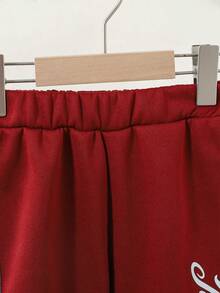 男童字母印花棒球夹克和裤子套装