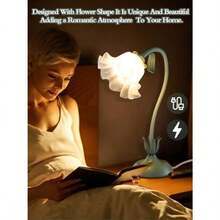 Flower Table LampLED Reading Light Bedside Vintage Flower Night Light 3 Colors Modes Kawaii Bedside Lamps Decor Living Room Bedroom Room Lighting Table Lamps Home Decoration - como en la foto - Ver 3