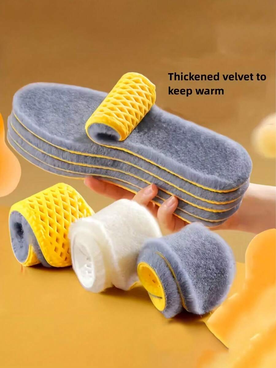 保暖鞋垫 - 柔软舒适，防滑设计 - 适用于冬季鞋、运动鞋、雪地靴 - 有效保暖，抵御双脚寒冷 - 男女通用 - 适合运动、日常穿着及极寒环境 - 保暖舒适的鞋垫
