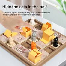 1pc Spring Children's Hide And Seek Tabletop Game, Cat Themed Spatial Planning And Logic Training Puzzle Toy, Holiday/Birthday Gift, Interactive Toy - Multicolor - View 3