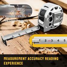 STEELITE Tape Measure 25'FT Foot/7.5M Stainless Steel Retractable Measuring Tape Carbon Fiber - Bright Silver - View 3