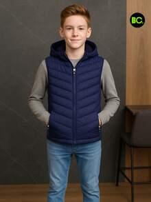 Big City Tween Boys Extended Size Tanks - Navy Blue - View 3