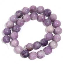 1pc Natural Lilac Stone Round Beads 4/6/8/10/12mm, Fashionable Handmade DIY Loose Beads For Bracelet, Necklace, Jewelry, Phone Chain, Key Chain, Wholesale - Lilac Stone - View 8