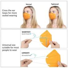 KN95 Face Mask 50 PCS Breathable Protection Masks Individually Wrapped 5-Ply KN95 Black Masks Cup Dust Safety Masks - Tangerine - View 6