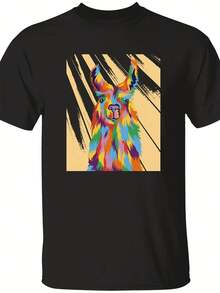 R Colorful Llama Shirt, Cute & Funny Llama Lover Gift, Llama Party Tee, Farm Animal Rel, Gift For Llama Lovers,This Fun Printed Casual T-Shirt Is The Perfect Gift For Valentine's Day/Christmas - 款式17 - 查看 1