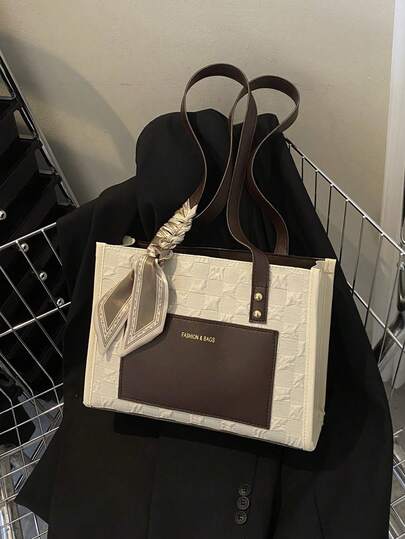 Women's Fashion Large Capacity Contrast Color Versatile Shoulder Bag