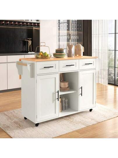 139x46(71)X91.5cm Dining Trolley/Sideboard, Black Body + Solid Wood Grain Worktop, Fold-Down Worktop, Storage Door, Casters, Replaceable Solid Wood Feet, Suitable For Dining Room, Kitchen. 139x46(71)X91.5cm Serving Trolley/Side Cabinet, Grey Solid Wood Veneer For The Body + White Marble Veneer Decoration For The Worktop, Cabinet/Fold-Down Worktop/Storage Doors/R view 4