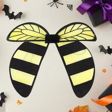 Bumble Bee Costume For Kids, Contrast Color Furry Design Bee Wing, Bee Halloween Costume - Yellow - View 3