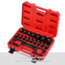 1/2Inch Drive Shallow Impact Socket Set, Metric, 10mm32mm, CRV, 6Point, 20Piece 1/2&Quot; Shallow Sockets Set With... - B07QL2VQ5C - View 7