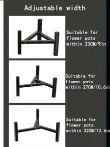 1 pieza Soporte ajustable y multifuncional para macetas de jardín, a prueba de agua y humedad, color negro