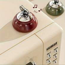 1个60分钟磁性厨房定时器，带响亮闹铃 - 无需电池，耐用塑料机械烹饪定时器，适用于烘焙、烤制和烧烤，易于读取的红色指针和透明玻璃盖，紧凑设计，适合家庭和专业厨房使用