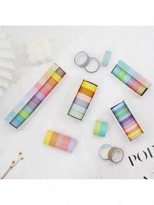 12 rolos de fita adesiva decorativa com desenhos animados fofos, estilo . - Multicolorido - Ver 5