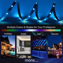100FT Bluetooth LED Strip Lights, RGB Color Changing Led Strip Lighting With Remote And Smart APP Control, Music Sync Rope Lights Via Bluetooth For Kitchen, TV, Room Decor - View 6
