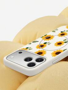 Custodia magnetica opaca per iPhone 17 Pro Max e 17 Air, custodia protettiva in TPU a forma di girasole, scocca morbida e antiurto - Viola - Visualizzare 9