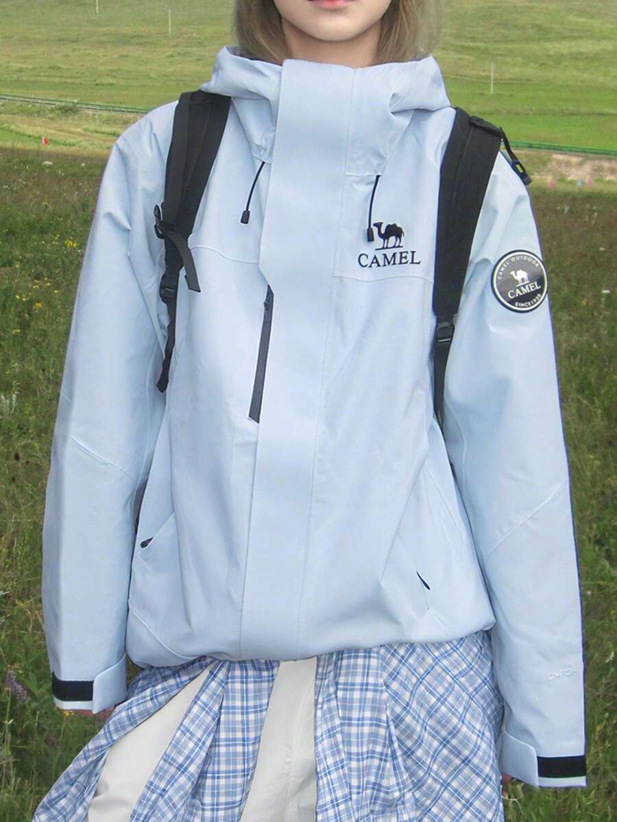 CAMEL CROWN Men's Outdoor Shell Jacket Autumn/Winter Champion: Kai Jia ICON Goose Down Liner Shell Jacket Three-In-One Waterproof Outerwear - Distant Mountain Blue - View 1