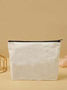 3/1pc Canvas Tote Bag, Annual Party Carry Gift Bag, DIY Design, Minimalist Elegant, Bridesmaid Wedding Gift Bag, Cosmetic Bag, Travel Organizer Bag, Large Capacity Travel Makeup Bag - Multicolor - View 12