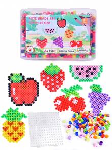 401/613/706 piezas Kit de cuentas de fusión grandes de 10mm con diseños de océano, frutas y dinosaurios, patrones de diferentes colores para manualidades y artes del hogar, cuentas de fusión para manualidades como regalos de Navidad y cumpleaños (colores de accesorios aleatorios)