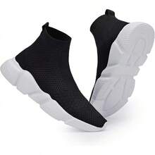 Women's Slip-On Tennis Walking Sneakers, Lightweight Breathable Comfort Gym And Work, Stylish Trainers, 2025 - 054-黑色 - 查看 8