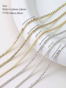 2/6pcs Metal Chain Nail Art Rhinestone Gold Silver Alloy Rivet Nail Decor Chain Nail Pendant 3D Alloy Nail Art Decoration DIY Gift For Girls Nail Jewelry Nail Supplies - Multicolor - View 4