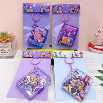 1pc New Popular Anime Pendant Coil Notebook Cute Cartoon Creative Magnetic Buckle Notebook High Appearance Pendant Notebook Birthday Gift Christmas Stocking Fillers,Christmas Gifts,Christmas,Christmas Decorations