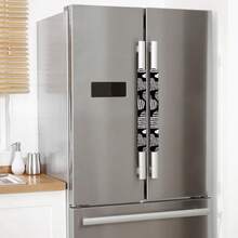 2 件装黑白简约高级印花冰箱把手套/袋/收纳袋/储物袋