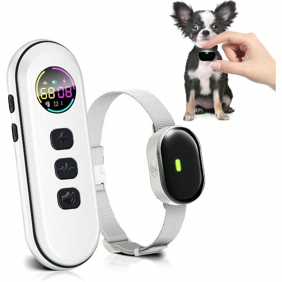 TFKI Ultra-Small Dog Shock Collar Ultra-Light And Thin Dog Training Collar With 1300ft Remote Tailored For Small Dogs 5-15lbs And Medium Dogs 198-Level Precise Control Waterproof Rechargeable White - White - View 1