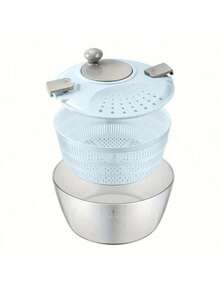 Large High Speed Salad Spinner With Drain, Bowl, And Colander - Quick And Easy Multi-Use Lettuce Spinner, Vegetable Dryer, Fruit Washer, Pasta And Fries Spinner - Random - View 4