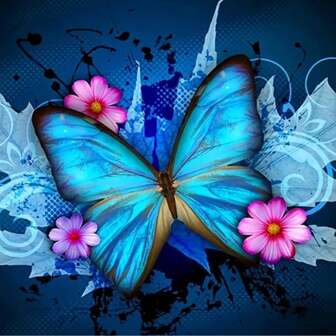 1 Set Full Round Diamond Painting Kit, DIY Diamond Painting Flowers And Butterflies, 5D Full Diamond Mosaic Art Home Decor, Round Diamond, Using Special Diamond Painting Technique, Full Diamond Design For More Exquisite And Stereoscopic Effect, Suitable For Personal Use And As A Gift