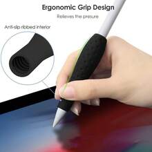 Ergonomics Grip Holder Silicone Protective Sleeve Cover For Apple Pencil 1st 2nd Generation IPad Pro 11'' 12.9'' 2021 2020 2018 Stylus Accessories Kits Black - 黑色 - 查看 5