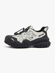 CAMEL CROWN Women's Hiking Shoes, Thick Sole Design, Height Increasing, Anti-Collision, Shock Absorbing, Wear-Resistant, Non-Slip; Outdoor Hiking And Casual Sports Shoes - Beige/Silver/Black - View 4