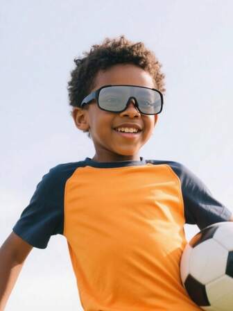 1 st barnmode modeglasögon nya högupplösta coola stora bågar integrerade cykling, skidåkning, bergsklättring, klassiska glasögon, lämpliga för resor, utomhussporter