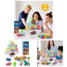 Juguete de Apilamiento con Equilibrio, Bloques Rusos de 64 Piezas, Juego de Equilibrio, Apto para Adultos, Nios y Nias a Partir de 3 Aos, Juguete de Equilibrio Perfecto para Todas Las Edades. - inicial - Ver 1