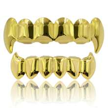HIPHOP Hip Hop Teeth Grills Sharp Teeth TeethGrillz  Plated Teeth Grills Accessories - 槍黑色尖牙[上排牙齒] - 查看 8