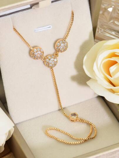 1 قطعة خاتم إصبع مطلي بالذهب بتصميم فريد من نوعه ذو قبة نصفية من الزركونيا، مناسب للخروجات اليومية للنساء، الاجتماعات التجارية، حفلات الزفاف والأعياد، وهدايا رمضان