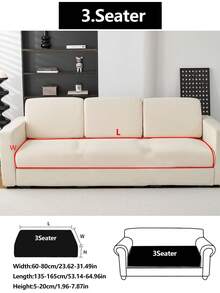 1件装弹力沙发套，防滑全覆盖沙发座套，四季皆宜，加厚面料，可机洗，防尘防污，米色纹理图案，宠物友好，可调节尺寸，适用于转角沙发，也适用于卧室、办公室、客厅组合式沙发和L型沙发，毯子和1/2/3/4座套可选，可手洗