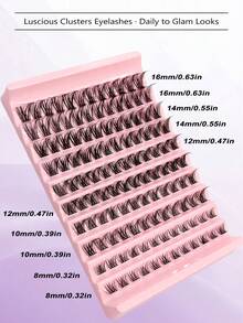 120 szt. puszystych, pojedynczych sztucznych rzęs w kształcie litery D, tworzących naturalny i gęsty efekt, długość 8-16 mm, odpowiednie dla początkujących majsterkowiczów, świetny prezent dla kobiet i dziewcząt