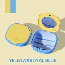 Magnetic Denture Case With Mirror - High-Quality Multi-Functional Design, Various Color Options, Portable Denture Storage Box, Made Of ABS Material, Secure Clasp - Multicolor - View 11