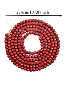 Christmas Wood Bead Garland, Christmas Tree Ornaments, Fireplace Decoration, Christmas Wreath
