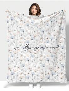 1pc Customized Personal Photo Flannel/Coral Fleece Blanket, Customize Name Logo Blanket, Customize Photo Blanket, Suitable For Wife, Husband, Couples, Father's Day, Mother's Day, Christmas, Halloween, Holiday Blanket, Family Pet Gift, Picture Memorial Blanket, Breathable,Lightweight,Washable,Funny,Cute,Love,Soft,Comfortable,Elegant,Simple,Custom,Personalized,Unique,Ideal Gifts For Him,Ideal Gifts For Her,Him,Her,Boyfriend,Girlfriend,Dad,Mom,Family,Friends,For Anniversaries,For Mother's Day,For Birthdays,For Valentine's Day,For Graduation,For Father's Day,For Weddings,For Housewarming,Sofa,Bed,Car,Tea Room,Bedroom,Bathroom,Living Room,Dining Room,Customized Throws - Multicolor - View 9