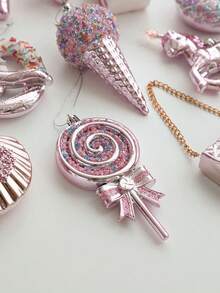 This Single-Piece Pink Ornament Features A Soft Shimmer And Can Be Used As A Christmas Tree Window Decoration, Candy Snowflake, Or In Various Other Styles. It Is A Christmas Tree Accessory, Holiday Party Decoration, Suitable For New Year's Outdoor Decorations, Wedding Party Decorations, Christmas, Thanksgiving And Other Holiday Party Decorations, Family Gatherings, And Gifts For Friends.