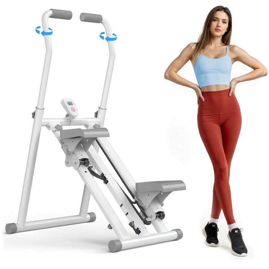 MERACH Stair Stepper For Home Gym Exercise, New Version Vertical Climber Machine For Full-Body Workout, Compact Folding Cardio Exercise Climber With Extended Step Range, Adjustable Handlebar & Pedals