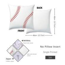 MEMNUN 1pc Baseball Printed Pillow Cover [No Pillow Insert], 17.7*17.7in(45*45cm)/19.69*19.69in(50*50cm)/15.75*15.75in(40*40cm), [Single-Sided Printing] Minimalist Modern Polyester Throw Pillow Case For Sofa, Bed, Living Room, Bedroom, Car, Office, Hotel Decor, Perfect Gift For Family And Friends, All Seasons - Multicolor - View 12