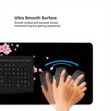 1pc XXL Gradient Peach Blossom Shadow Gaming Mousepad 47.24x23.62 Inches - Extended, Thick, Non-Slip Rubber Base, 35.43x15.75 Inch Desktop Pad With Precisely Stitched Edges, Washable - Perfect For Gamers And Office Use, Large Mousepad. - Black - View 5